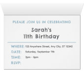 Sky Confetti Waterverf Stippen Verjaardag Uitnodig (Binnen Horizontaal (Onder))