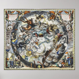 Sky Constellations  kaart Poster