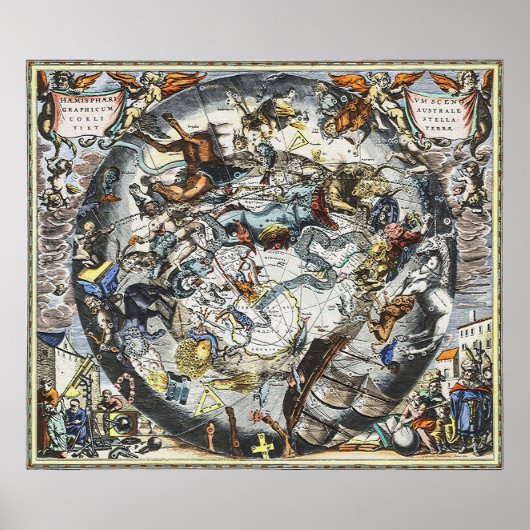 Sky Constellations  kaart Poster (Voorkant)