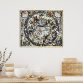 Sky Constellations  kaart Poster (Keuken)