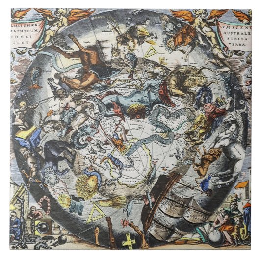 Sky Constellations kaart Tegeltje (Voorkant)