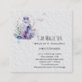 *~* Sky Cosmos Stars Crystals Mason Jar Universe Vierkante Visitekaartje (Achterkant)