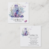 *~* Sky Cosmos Universe Stars Crystals Mason Jar Vierkante Visitekaartje (Voorkant / Achterkant)