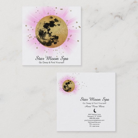 ** Sky Cosmos Universe Sterren Maan Lunar Vierkante Visitekaartje (Voorkant / Achterkant)