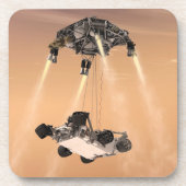 Sky Crane manoeuvre tijdens Curiosity's Mars afdal Bier Onderzetter (Voorkant)