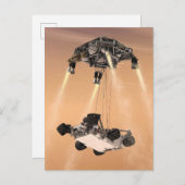 Sky Crane manoeuvre tijdens Curiosity's Mars afdal Briefkaart (Voorkant / Achterkant)