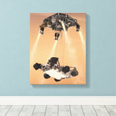 Sky Crane manoeuvre tijdens Curiosity's Mars afdal Canvas Afdruk (Insitu (Houten vloer))