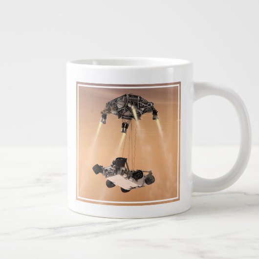 Sky Crane manoeuvre tijdens Curiosity's Mars afdal Grote Koffiekop (Rechts)