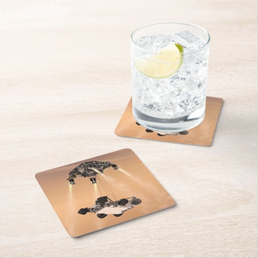 Sky Crane manoeuvre tijdens Curiosity's Mars afdal Kartonnen Onderzetters (Insitu)