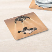 Sky Crane manoeuvre tijdens Curiosity's Mars afdal Kartonnen Onderzetters (Schuin)