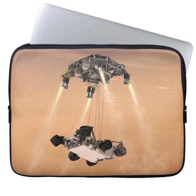 Sky Crane manoeuvre tijdens Curiosity's Mars afdal Laptop Sleeve (Voorkant)