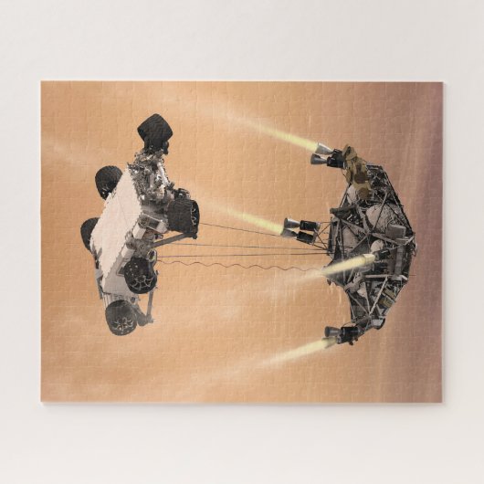 Sky Crane manoeuvre tijdens Curiosity's Mars afdal Legpuzzel (Horizontaal)