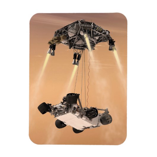 Sky Crane manoeuvre tijdens Curiosity's Mars afdal Magneet (Verticaal)