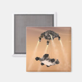 Sky Crane manoeuvre tijdens Curiosity's Mars afdal Magneet (Voorkant / Achterkant)