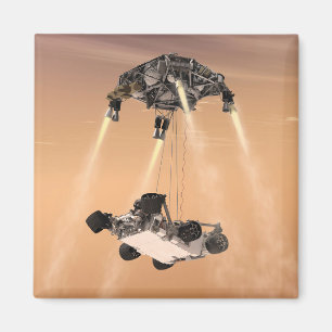 Sky Crane manoeuvre tijdens Curiosity's Mars afdal Magneet