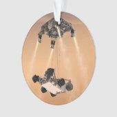 Sky Crane manoeuvre tijdens Curiosity's Mars afdal Ornament (voorkant)