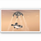 Sky Crane manoeuvre tijdens Curiosity's Mars afdal Sticker (Voorkant)