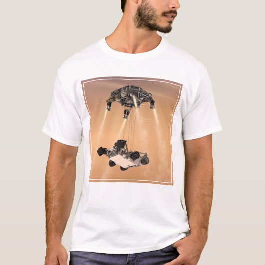 Sky Crane manoeuvre tijdens Curiosity's Mars afdal T-shirt (Voorkant)