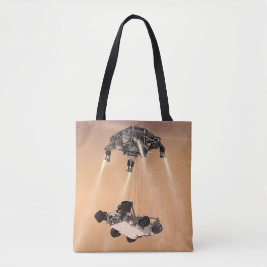 Sky Crane manoeuvre tijdens Curiosity's Mars afdal Tote Bag (Voorkant)