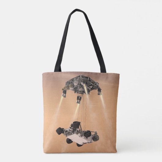 Sky Crane manoeuvre tijdens Curiosity's Mars afdal Tote Bag (Achterkant)