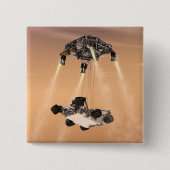 Sky Crane manoeuvre tijdens Curiosity's Mars afdal Vierkante Button 5,1 Cm (Voorkant)