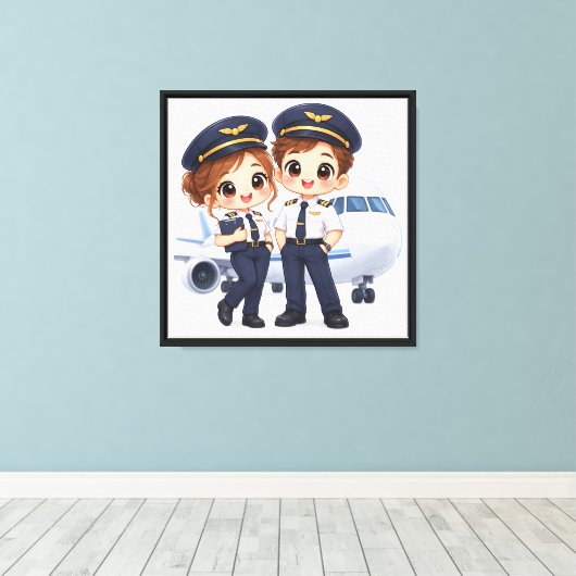 Sky Crew Duo Canvas Afdruk (Insitu (Houten vloer))