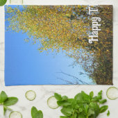 Sky Dancing Autumn Leaves - Aangepaste Thanksgivin Theedoek (Gevouwen)