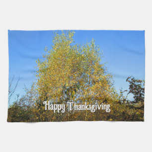 Sky Dancing Autumn Leaves - Aangepaste Thanksgivin Theedoek