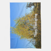 Sky Dancing Autumn Leaves - Aangepaste Thanksgivin Theedoek (Verticaal)