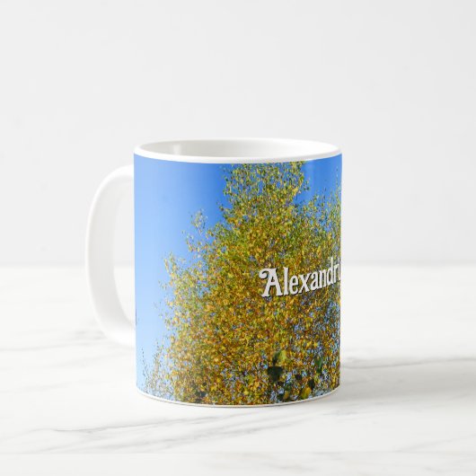 Sky Dancing Autumn Leaves - Gepersonaliseerd Koffiemok (Voorkant links)