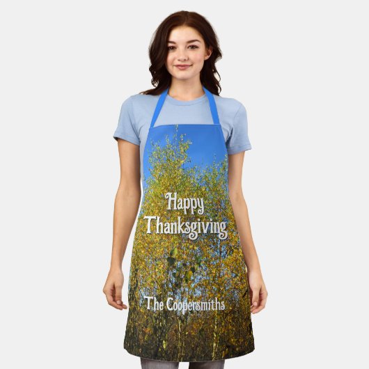 Sky Dancing Autumn Leaves - Gepersonaliseerd Schort (Gedragen)