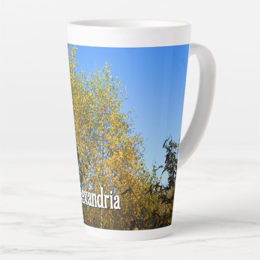 Sky Dancing Herfst Bladeren - Groot Gepersonalisee Latte Mok (Rechterhoek)