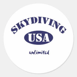 Sky Dive USA onbeperkt Ronde Sticker