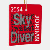 Sky Diver Extraordinaire CUSTOM Keramisch Ornament (Rechts)