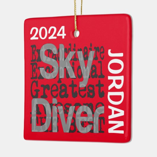Sky Diver Extraordinaire CUSTOM Keramisch Ornament (Links)