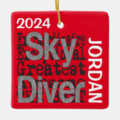 Sky Diver Extraordinaire CUSTOM Keramisch Ornament (Voorkant)