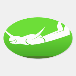 Sky Diver Icon Ovale Sticker