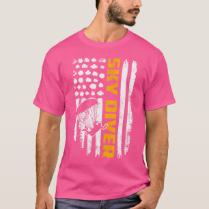 Sky Diver met Inspirerend van Amerikaanse vlaggenw T-shirt