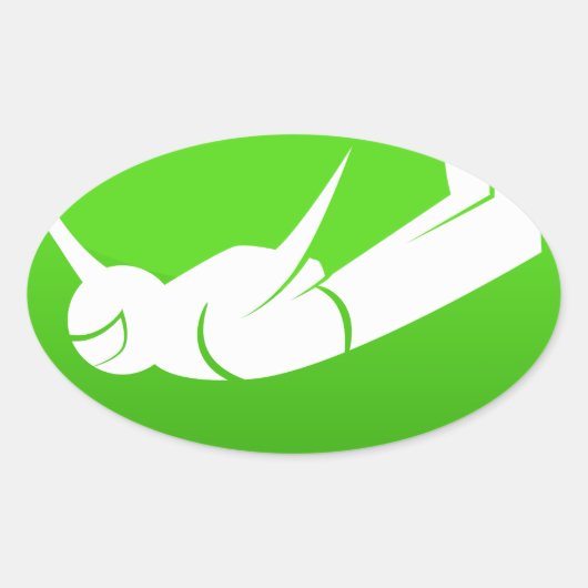 Sky Diver-pictogram Ovale Sticker (Voorkant)