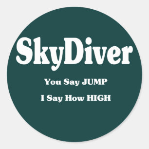 Sky Diver Ronde Sticker