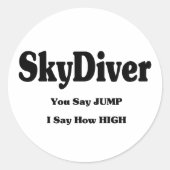 Sky Diver Ronde Sticker (Voorkant)