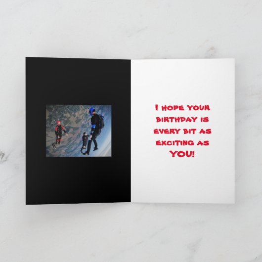 SKY DIVERS VERJAARDAG KAART (Binnen)