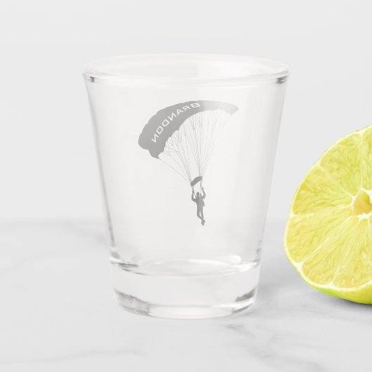 Sky Diving Parachuting Design Shot Glass Shot Glas (Achterkant)