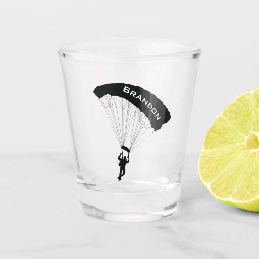 Sky Diving Parachuting Design Shot Glass Shot Glas (Voorkant)