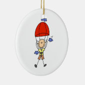 Sky Diving Stick Figuur Keramisch Ornament (Rechts)