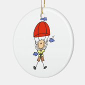 Sky Diving Stick Figuur Keramisch Ornament (Links)