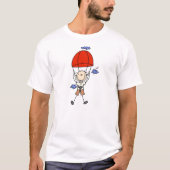 Sky Diving Stick Figuur T-shirt (Voorkant)