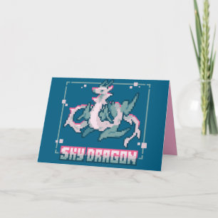 Sky Dragon, happy birthday pixel art Bedankkaart