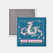 Sky Dragon, pixel art Magneet (Voorkant / Achterkant)