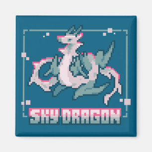 Sky Dragon, pixel art Magneet